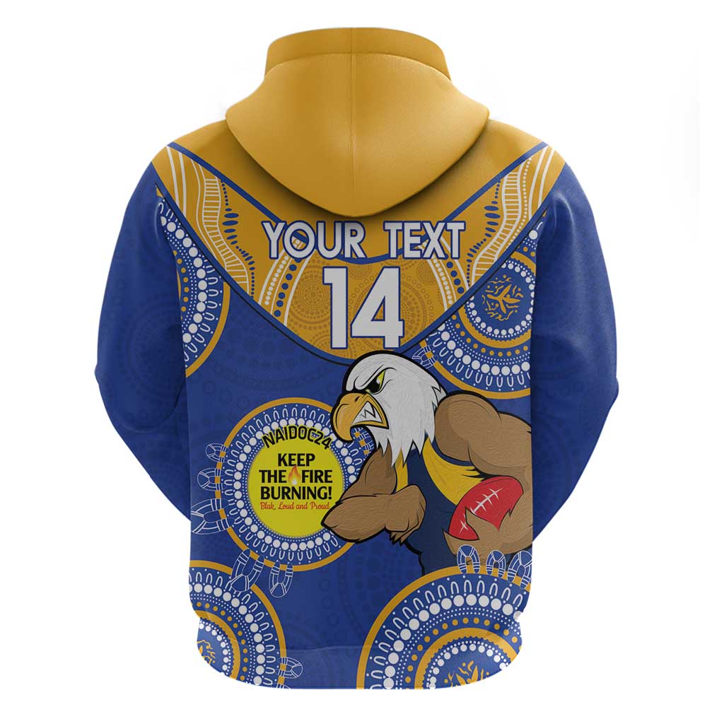 Custom AFL Eagles  NAIDOC Week Zip Hoodie Keep The Fire Burning Indigenous Art