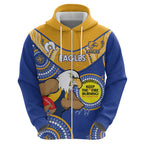 Custom AFL Eagles  NAIDOC Week Zip Hoodie Keep The Fire Burning Indigenous Art