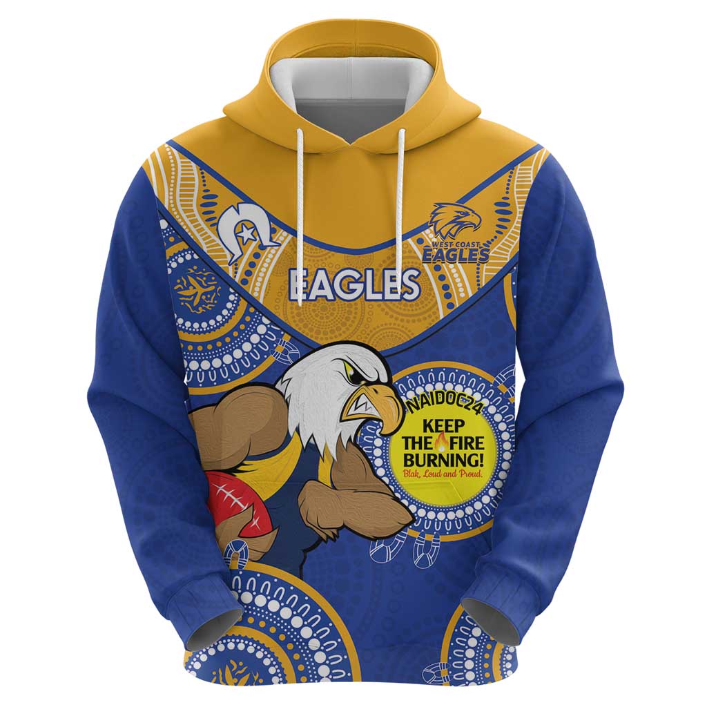 Custom AFL Eagles  NAIDOC Week Zip Hoodie Keep The Fire Burning Indigenous Art