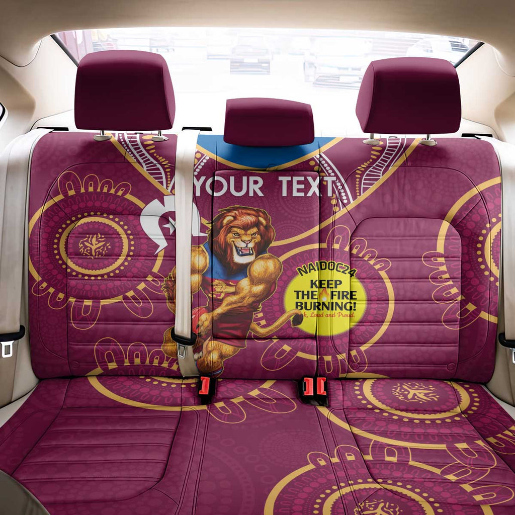 Custom AFL Brisbane Lions NAIDOC Week Back Car Seat Cover Keep The Fire Burning Indigenous Art