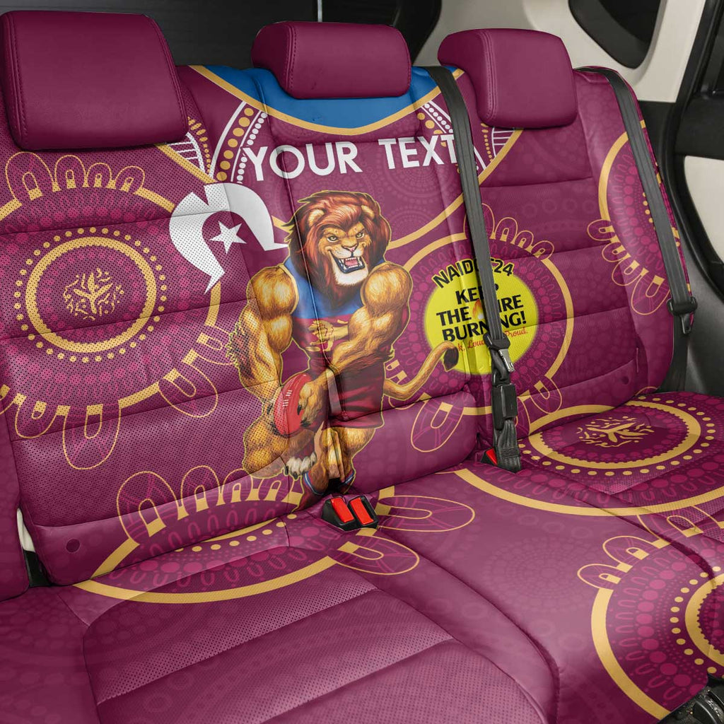 Custom AFL Brisbane Lions NAIDOC Week Back Car Seat Cover Keep The Fire Burning Indigenous Art