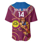 Custom AFL Brisbane Lions NAIDOC Week Baseball Jersey Keep The Fire Burning Indigenous Art