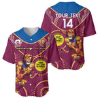 Custom AFL Brisbane Lions NAIDOC Week Baseball Jersey Keep The Fire Burning Indigenous Art