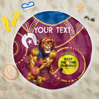 Custom AFL Brisbane Lions NAIDOC Week Beach Blanket Keep The Fire Burning Indigenous Art