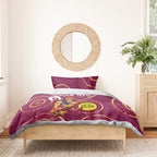 Custom AFL Brisbane Lions NAIDOC Week Bedding Set Keep The Fire Burning Indigenous Art
