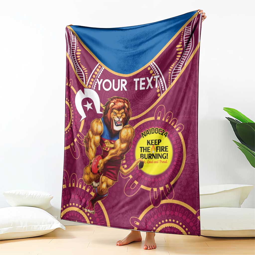 Custom AFL Brisbane Lions NAIDOC Week Blanket Keep The Fire Burning Indigenous Art