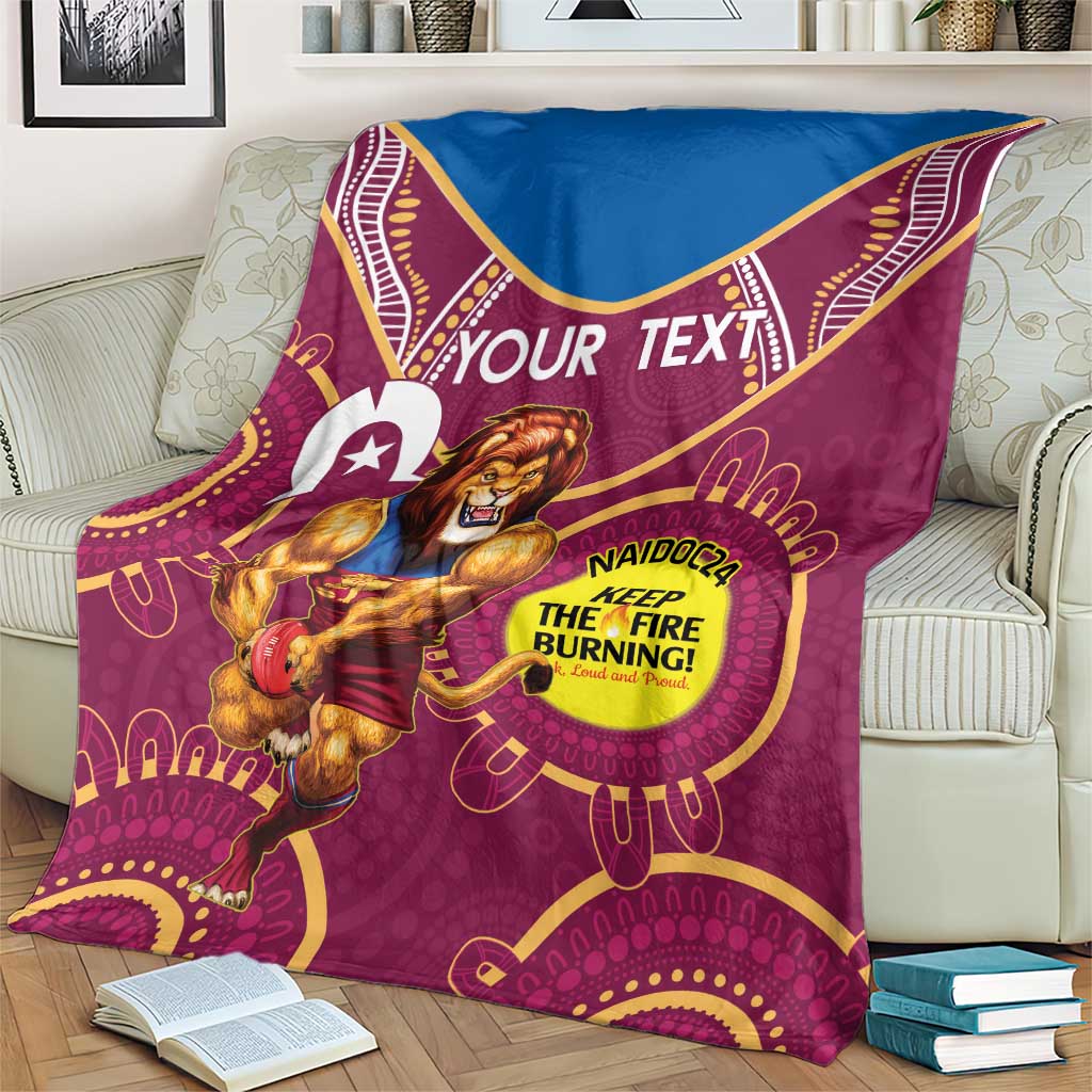 Custom AFL Brisbane Lions NAIDOC Week Blanket Keep The Fire Burning Indigenous Art