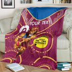 Custom AFL Brisbane Lions NAIDOC Week Blanket Keep The Fire Burning Indigenous Art