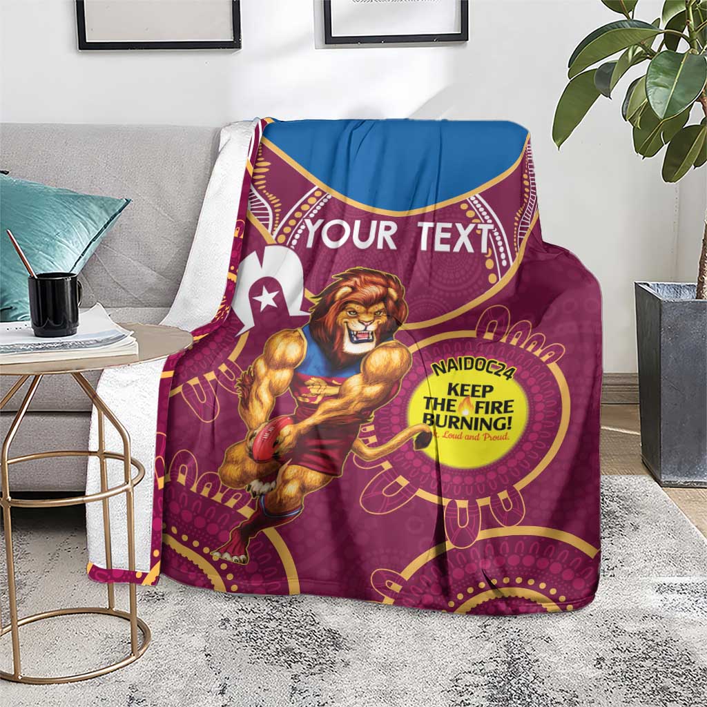 Custom AFL Brisbane Lions NAIDOC Week Blanket Keep The Fire Burning Indigenous Art