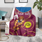 Custom AFL Brisbane Lions NAIDOC Week Blanket Keep The Fire Burning Indigenous Art