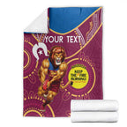 Custom AFL Brisbane Lions NAIDOC Week Blanket Keep The Fire Burning Indigenous Art