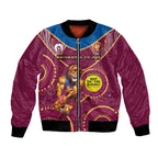 Custom AFL Brisbane Lions NAIDOC Week Bomber Jacket Keep The Fire Burning Indigenous Art