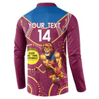 Custom AFL Brisbane Lions NAIDOC Week Button Sweatshirt Keep The Fire Burning Indigenous Art