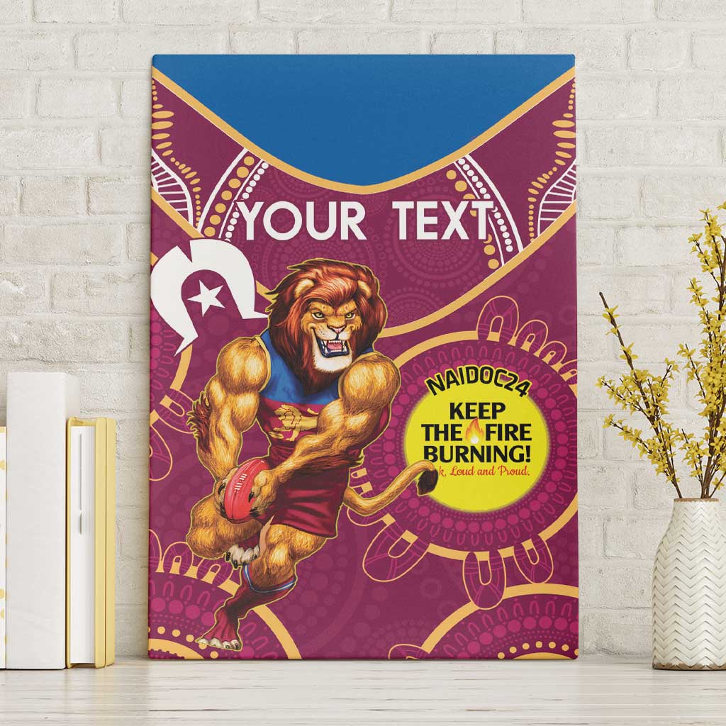 Custom AFL Brisbane Lions NAIDOC Week Canvas Wall Art Keep The Fire Burning Indigenous Art