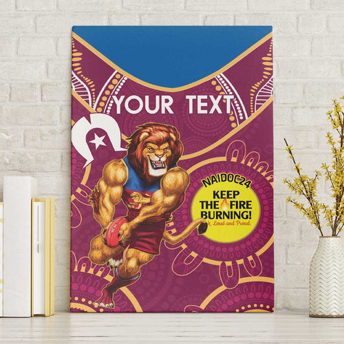 Custom AFL Brisbane Lions NAIDOC Week Canvas Wall Art Keep The Fire Burning Indigenous Art