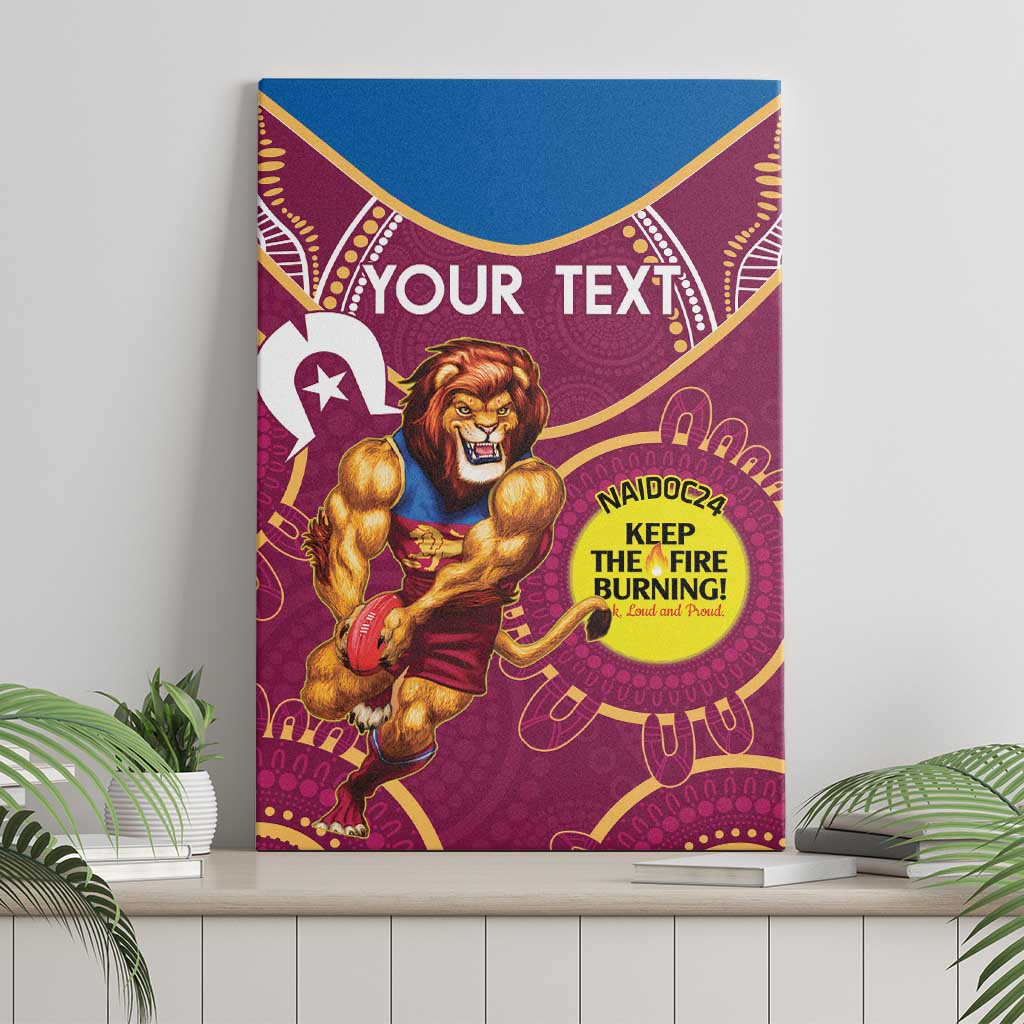 Custom AFL Brisbane Lions NAIDOC Week Canvas Wall Art Keep The Fire Burning Indigenous Art