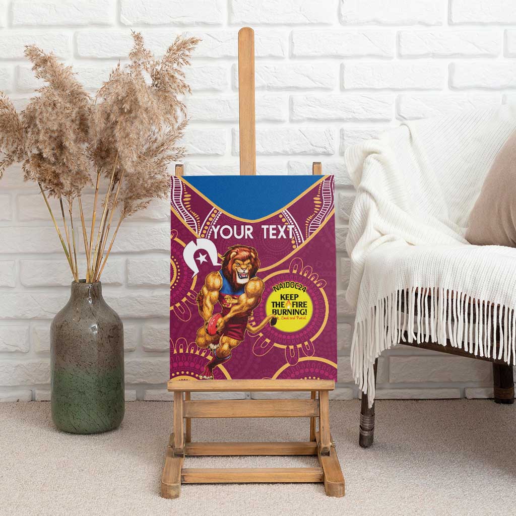 Custom AFL Brisbane Lions NAIDOC Week Canvas Wall Art Keep The Fire Burning Indigenous Art