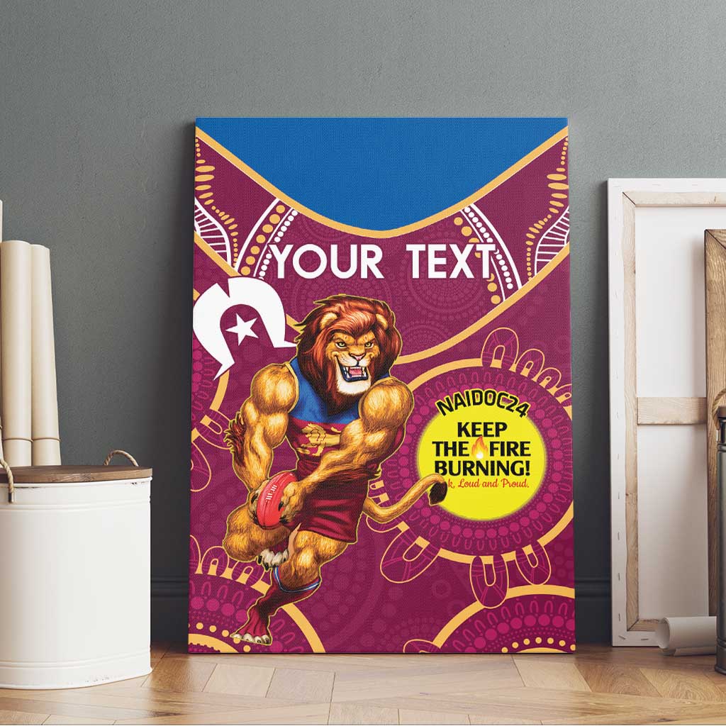 Custom AFL Brisbane Lions NAIDOC Week Canvas Wall Art Keep The Fire Burning Indigenous Art