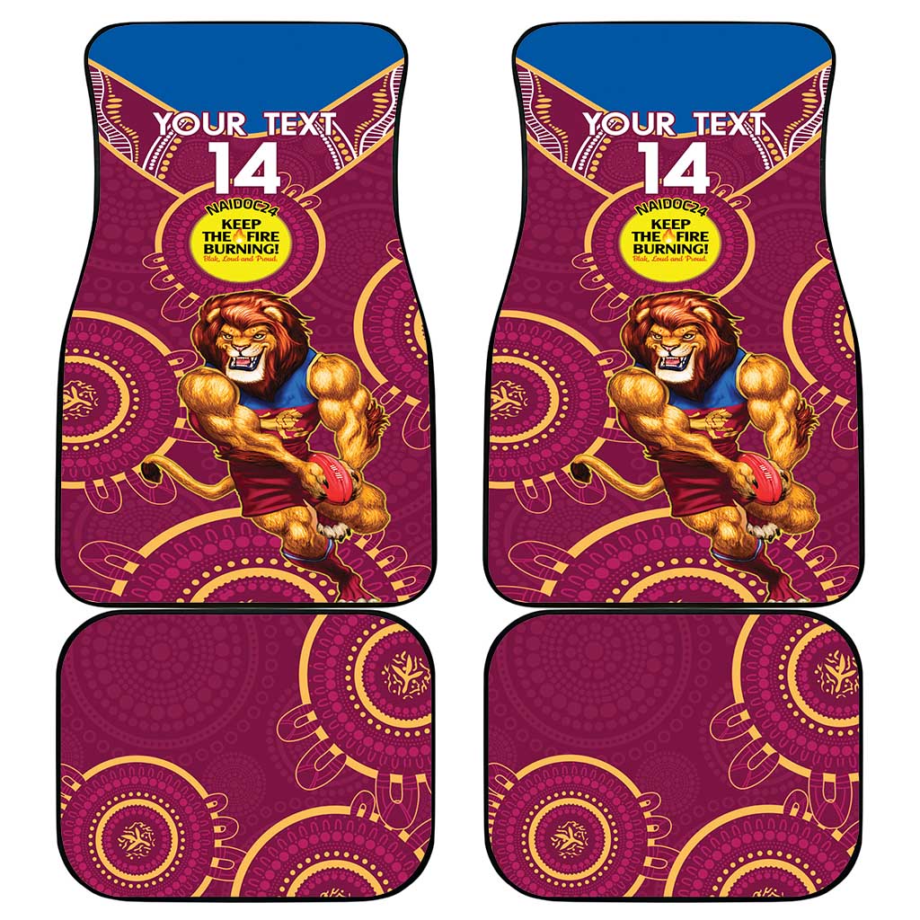 Custom AFL Brisbane Lions NAIDOC Week Car Mats Keep The Fire Burning Indigenous Art