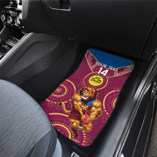 Custom AFL Brisbane Lions NAIDOC Week Car Mats Keep The Fire Burning Indigenous Art
