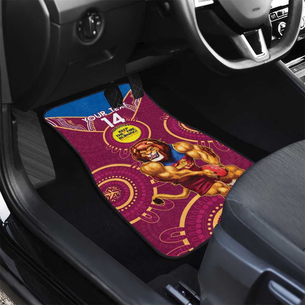 Custom AFL Brisbane Lions NAIDOC Week Car Mats Keep The Fire Burning Indigenous Art