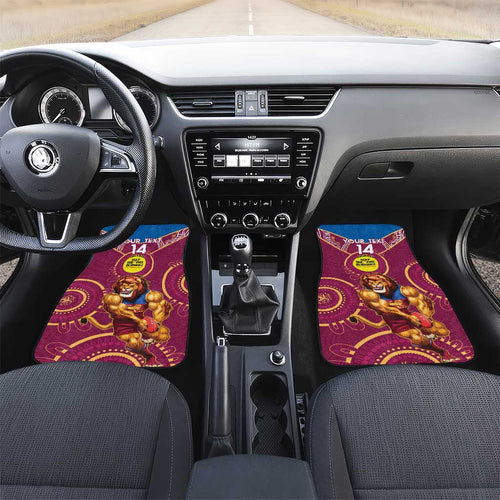 Custom AFL Brisbane Lions NAIDOC Week Car Mats Keep The Fire Burning Indigenous Art