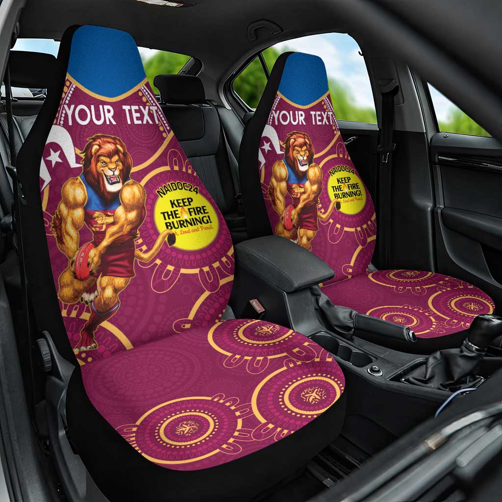 Custom AFL Brisbane Lions NAIDOC Week Car Seat Cover Keep The Fire Burning Indigenous Art
