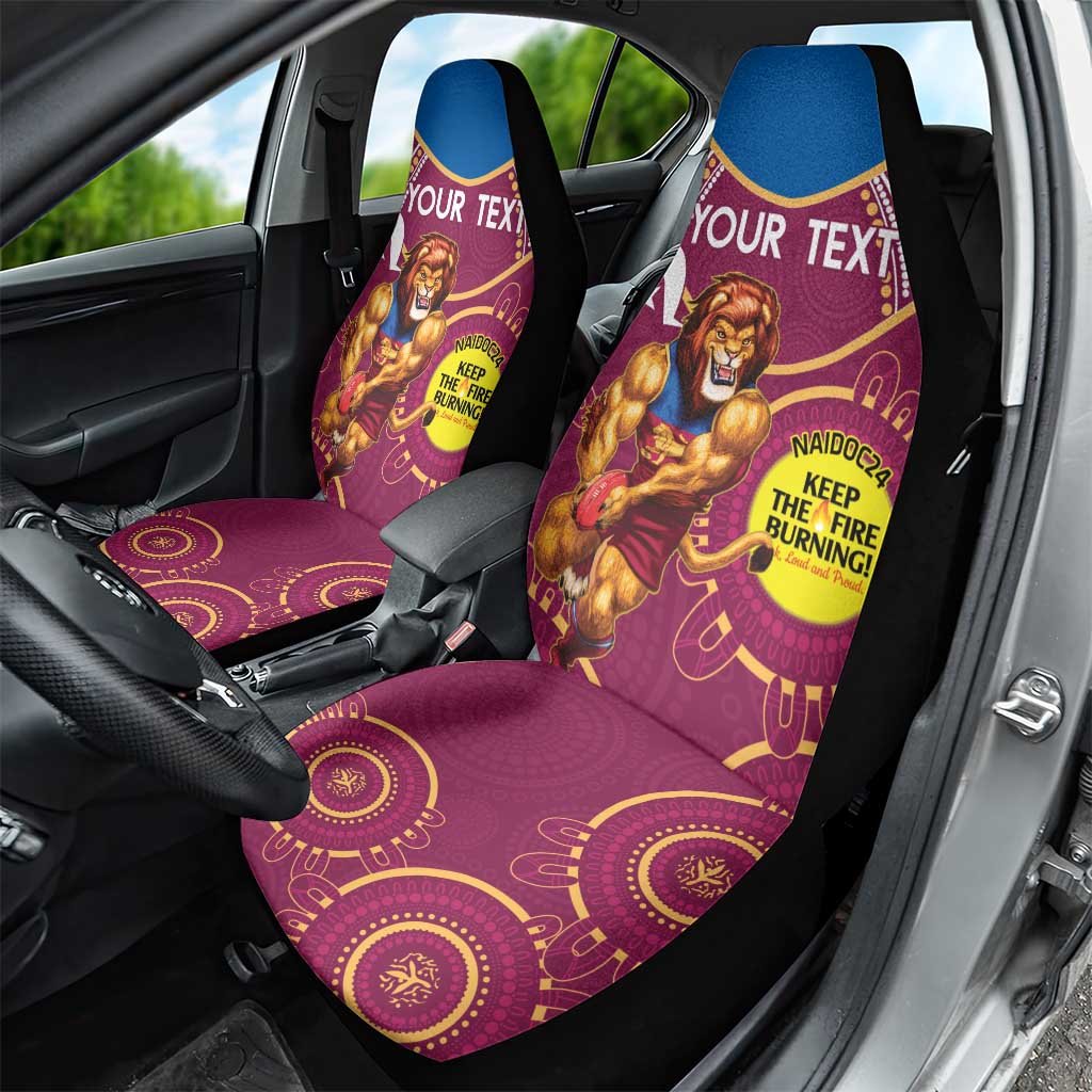 Custom AFL Brisbane Lions NAIDOC Week Car Seat Cover Keep The Fire Burning Indigenous Art