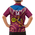 Custom AFL Brisbane Lions NAIDOC Week Family Matching Mermaid Dress and Hawaiian Shirt Keep The Fire Burning Indigenous Art