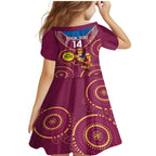 Custom AFL Brisbane Lions NAIDOC Week Family Matching Mermaid Dress and Hawaiian Shirt Keep The Fire Burning Indigenous Art