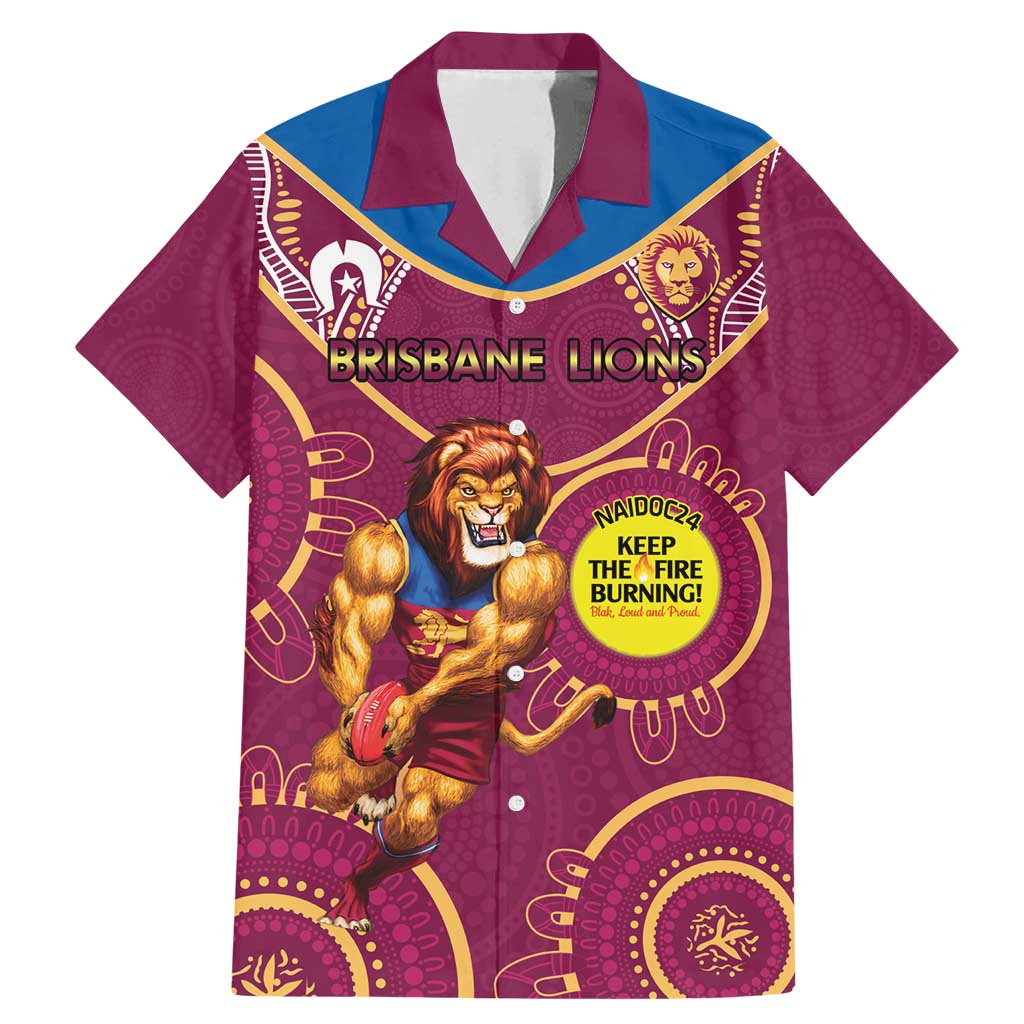 Custom AFL Brisbane Lions NAIDOC Week Family Matching Mermaid Dress and Hawaiian Shirt Keep The Fire Burning Indigenous Art