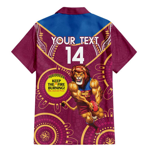 Custom AFL Brisbane Lions NAIDOC Week Family Matching Mermaid Dress and Hawaiian Shirt Keep The Fire Burning Indigenous Art