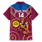 Custom AFL Brisbane Lions NAIDOC Week Family Matching Off Shoulder Maxi Dress and Hawaiian Shirt Keep The Fire Burning Indigenous Art