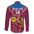 Custom AFL Brisbane Lions NAIDOC Week Family Matching Puletasi and Hawaiian Shirt Keep The Fire Burning Indigenous Art