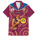 Custom AFL Brisbane Lions NAIDOC Week Family Matching Short Sleeve Bodycon Dress and Hawaiian Shirt Keep The Fire Burning Indigenous Art