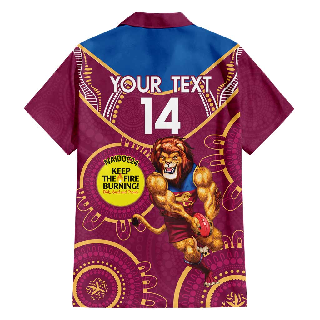 Custom AFL Brisbane Lions NAIDOC Week Family Matching Short Sleeve Bodycon Dress and Hawaiian Shirt Keep The Fire Burning Indigenous Art