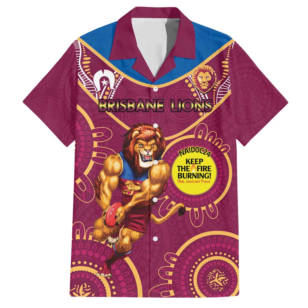 Custom AFL Brisbane Lions NAIDOC Week Family Matching Tank Maxi Dress and Hawaiian Shirt Keep The Fire Burning Indigenous Art