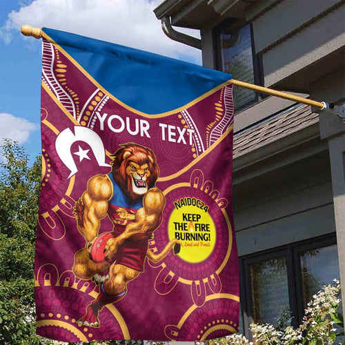 Custom AFL Brisbane Lions NAIDOC Week Garden Flag Keep The Fire Burning Indigenous Art