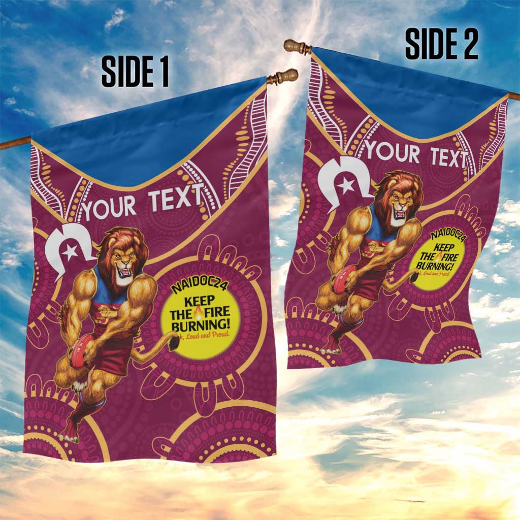 Custom AFL Brisbane Lions NAIDOC Week Garden Flag Keep The Fire Burning Indigenous Art