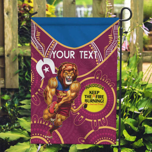 Custom AFL Brisbane Lions NAIDOC Week Garden Flag Keep The Fire Burning Indigenous Art
