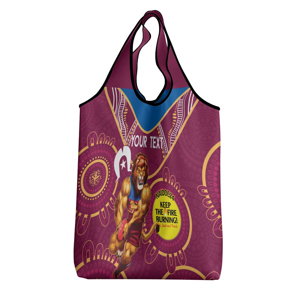 Custom AFL Brisbane Lions NAIDOC Week Grocery Bag Keep The Fire Burning Indigenous Art