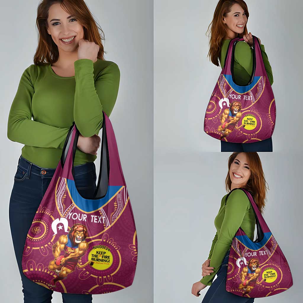 Custom AFL Brisbane Lions NAIDOC Week Grocery Bag Keep The Fire Burning Indigenous Art