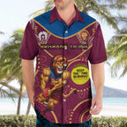 Custom AFL Brisbane Lions NAIDOC Week Hawaiian Shirt Keep The Fire Burning Indigenous Art