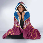 Custom AFL Brisbane Lions NAIDOC Week Hooded Blanket Keep The Fire Burning Indigenous Art