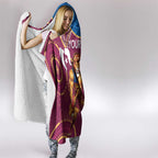 Custom AFL Brisbane Lions NAIDOC Week Hooded Blanket Keep The Fire Burning Indigenous Art