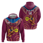 Custom AFL Brisbane Lions NAIDOC Week Hoodie Keep The Fire Burning Indigenous Art