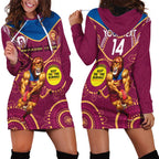 Custom AFL Brisbane Lions NAIDOC Week Hoodie Dress Keep The Fire Burning Indigenous Art