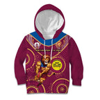 Custom AFL Brisbane Lions NAIDOC Week Kid Hoodie Keep The Fire Burning Indigenous Art