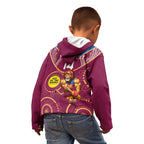 Custom AFL Brisbane Lions NAIDOC Week Kid Hoodie Keep The Fire Burning Indigenous Art