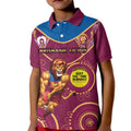 Custom AFL Brisbane Lions NAIDOC Week Kid Polo Shirt Keep The Fire Burning Indigenous Art